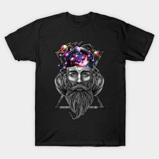 Galaxy man hipster long beard T-Shirt